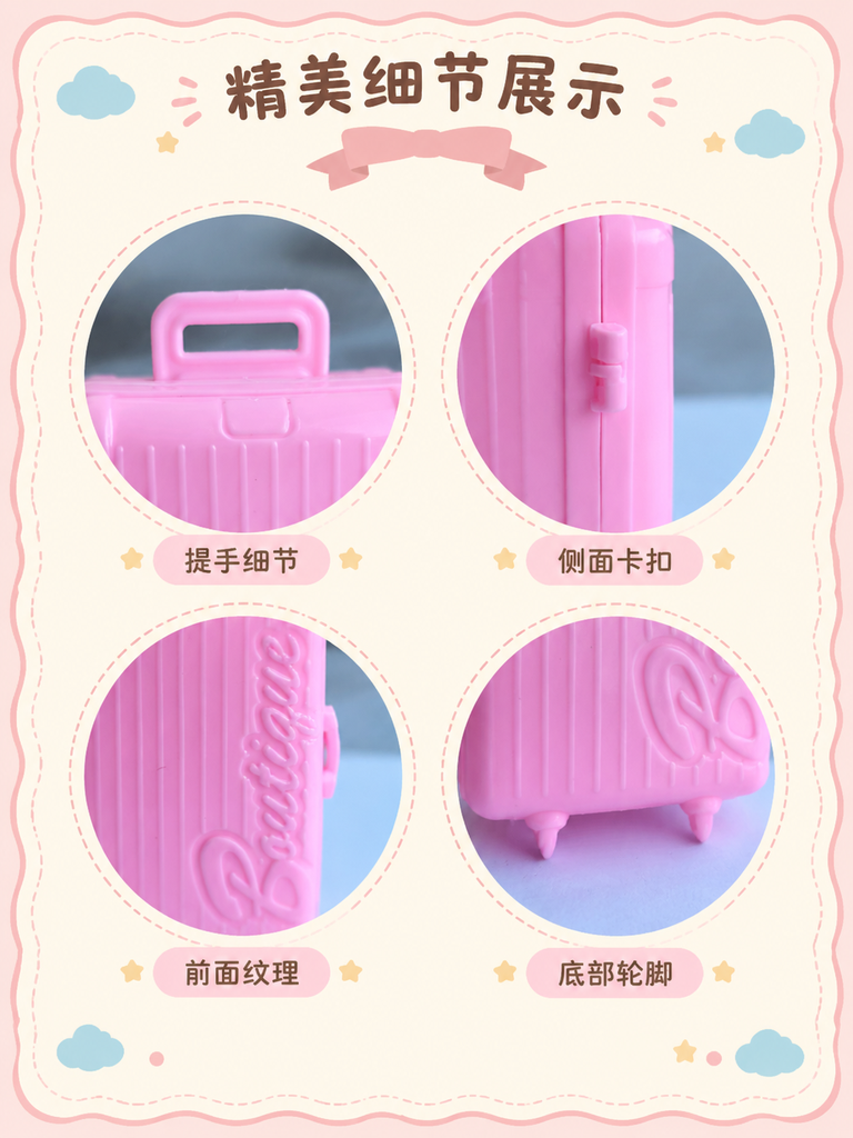 Mini Doll Rolling Suitcase Toy · Details
