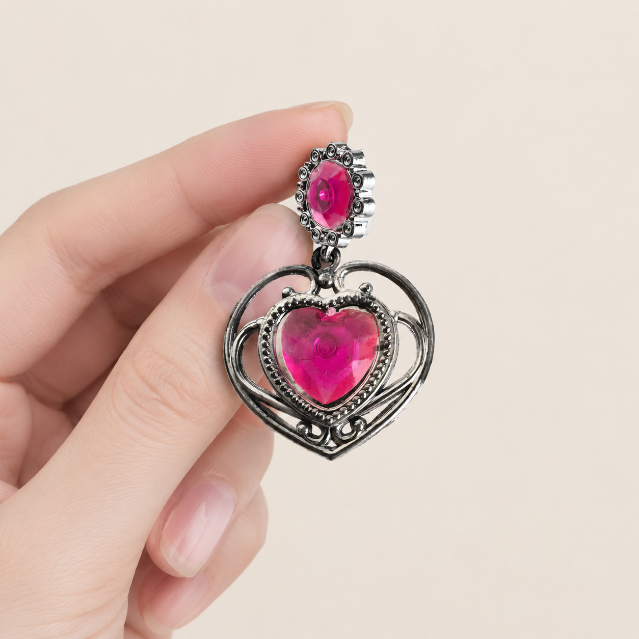Heart Gem Princess Toy Earrings