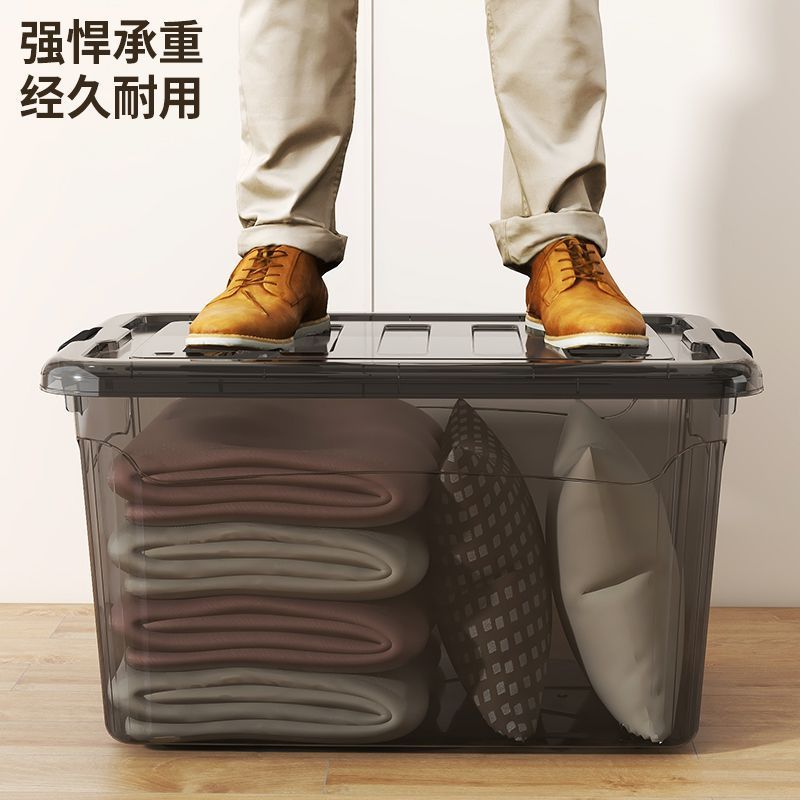 Clear Storage Box with Wheels