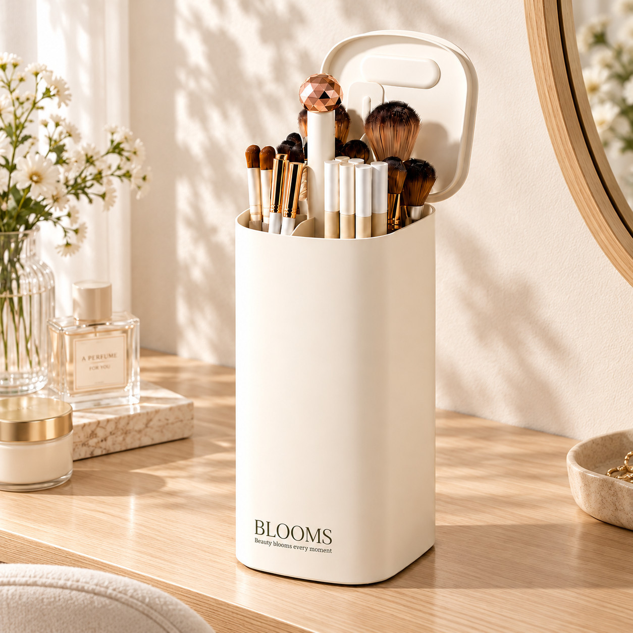 Press-up Makeup Brush Holder