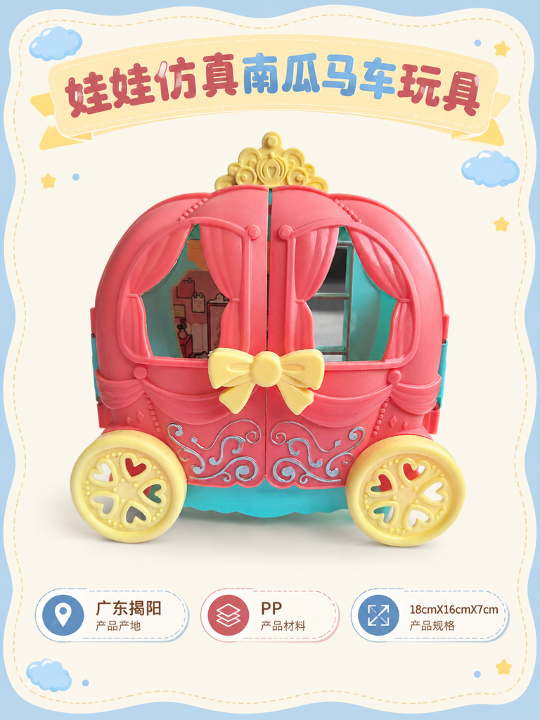Mini Pumpkin Carriage Doll Toy · Details
