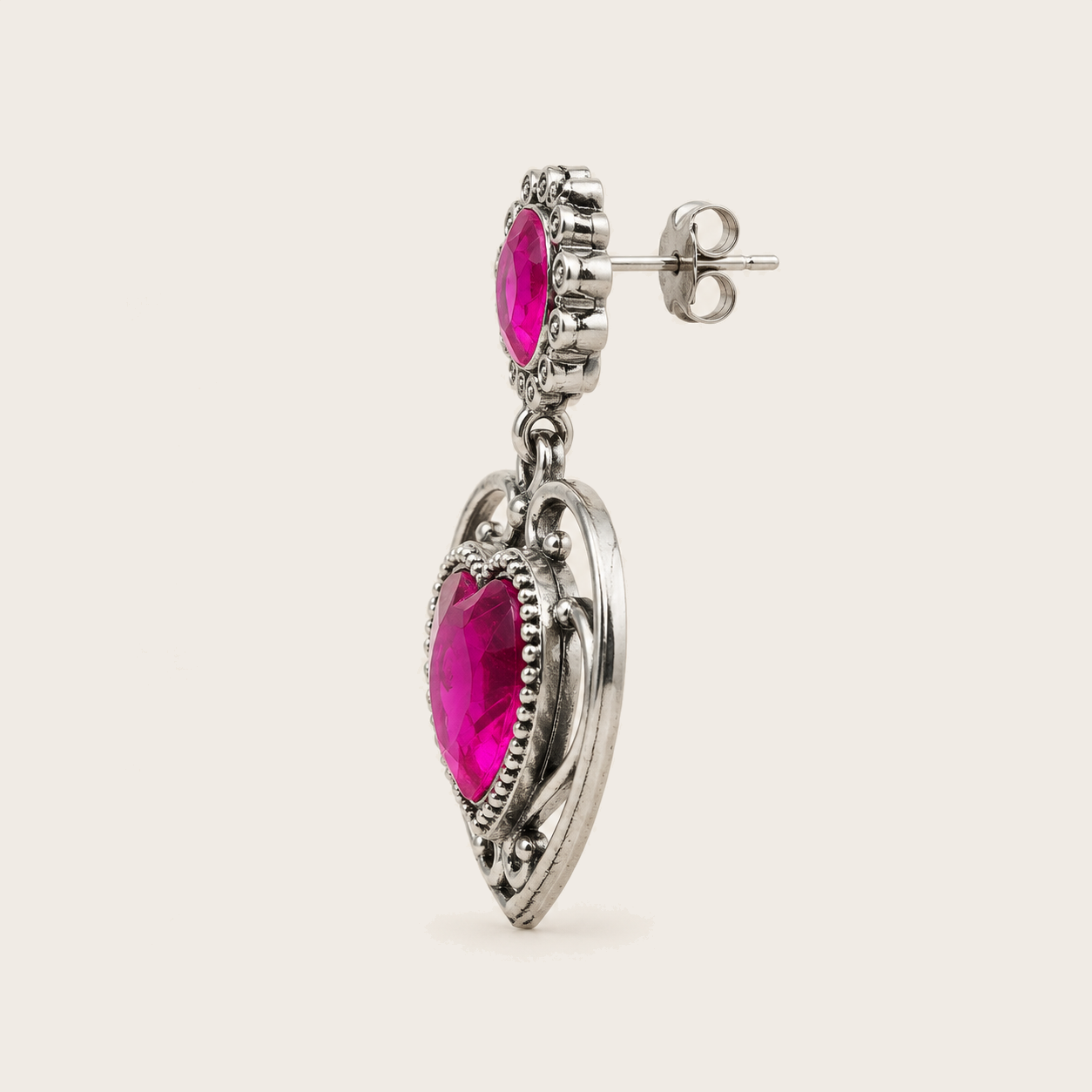 Heart Gem Princess Toy Earrings