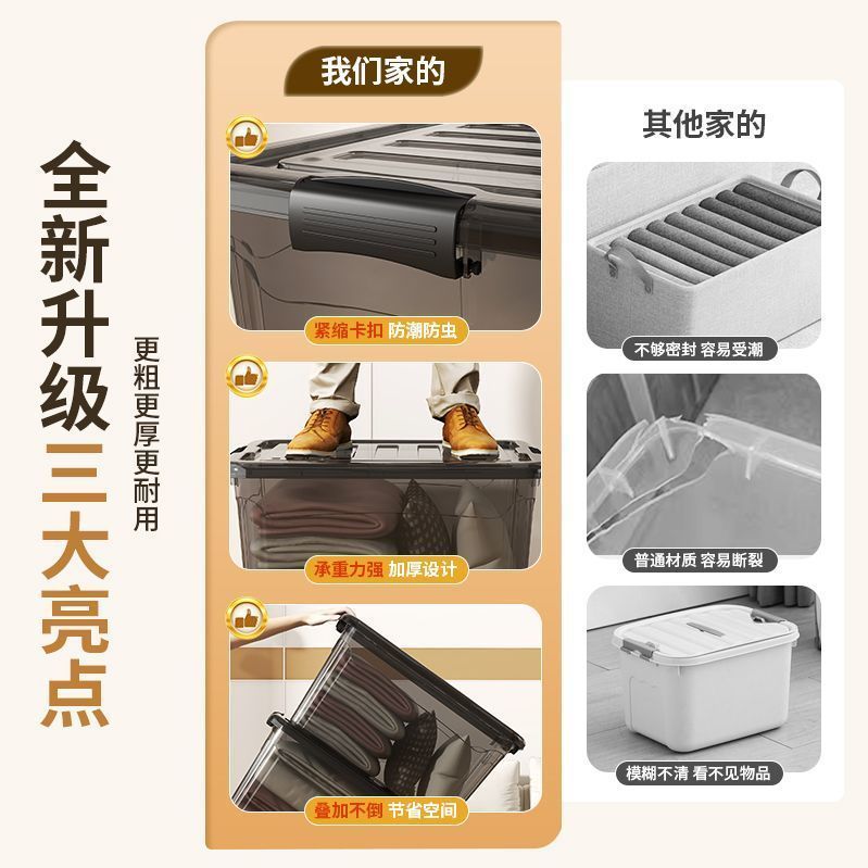 Clear Storage Box with Wheels