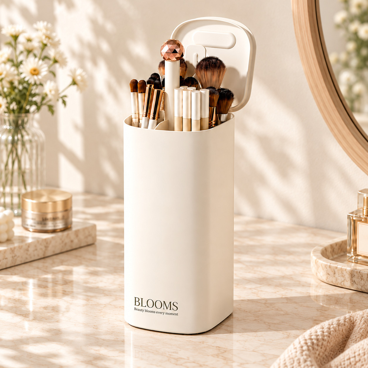 Press-up Makeup Brush Holder