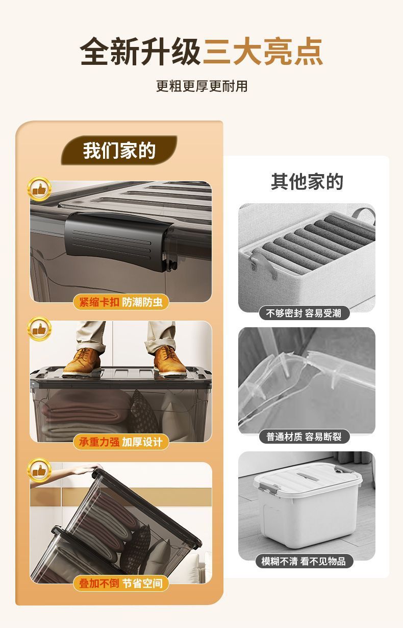 Clear Storage Box with Wheels