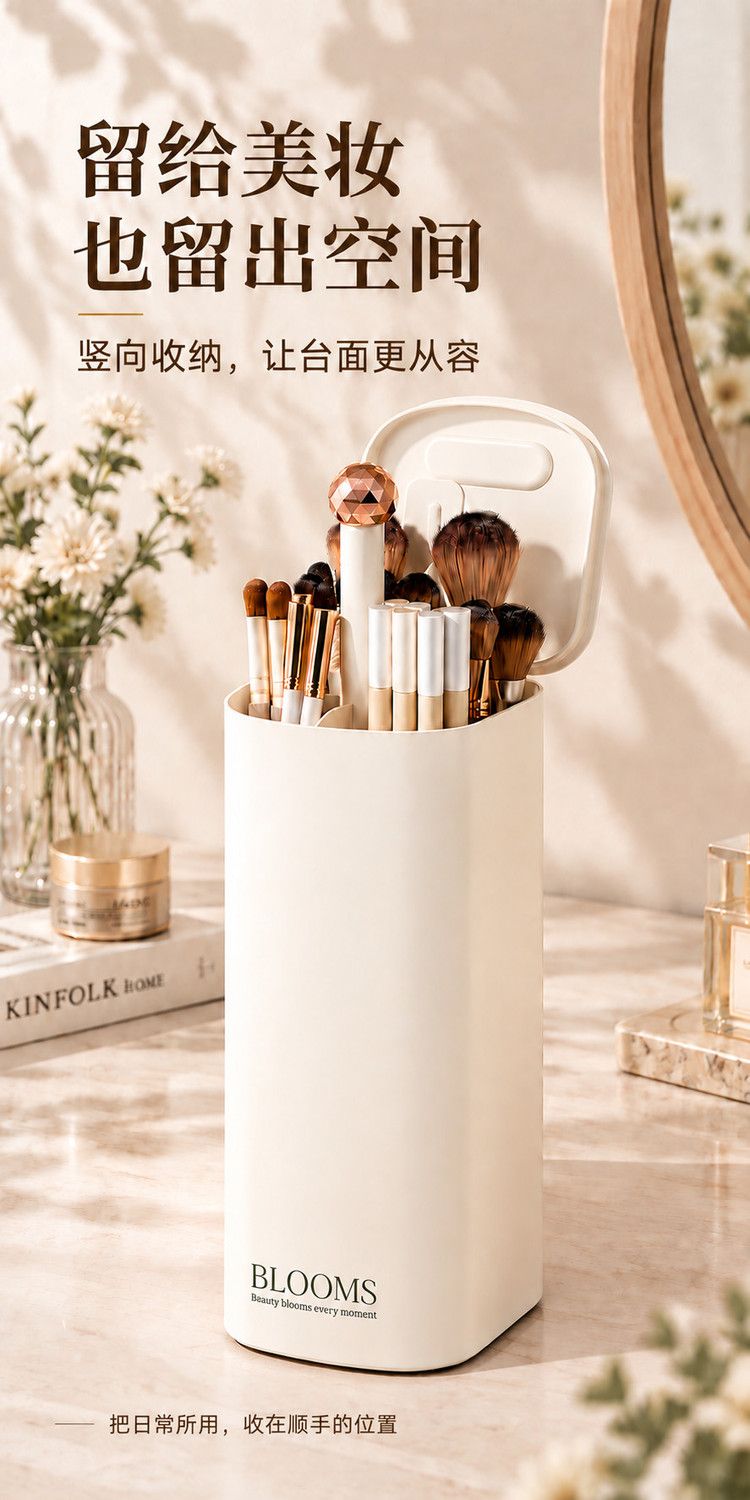 Press-up Makeup Brush Holder