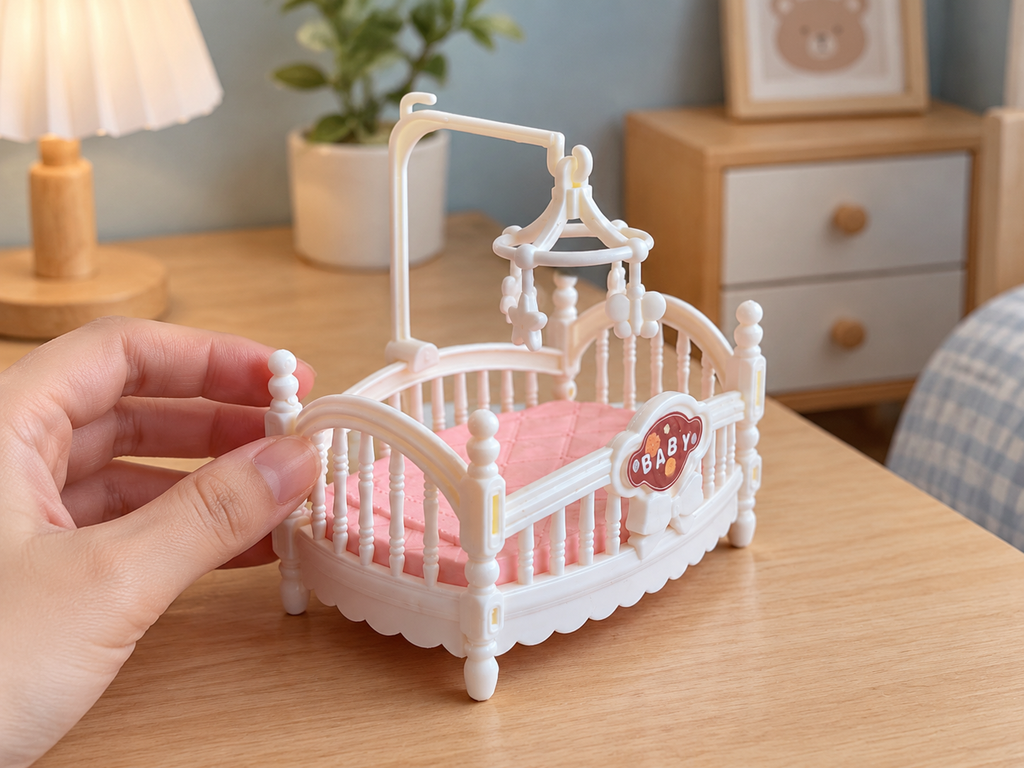 Mini Doll Baby Crib Toy · Details