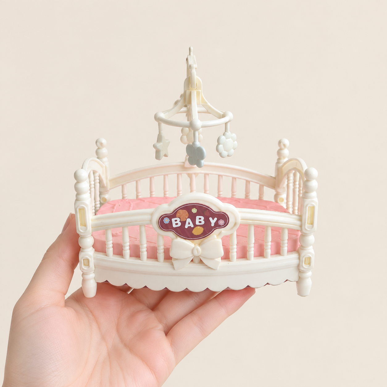 Mini Doll Baby Crib Toy