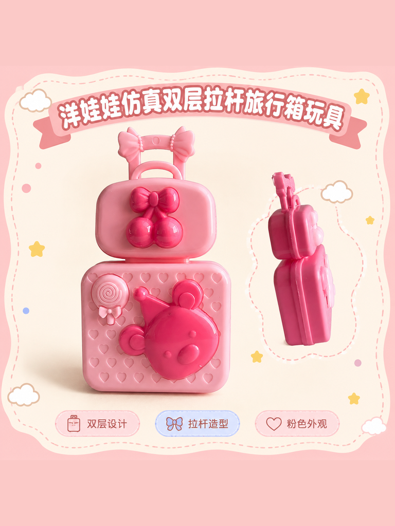 Mini Double Layer Doll Suitcase Toy · Details