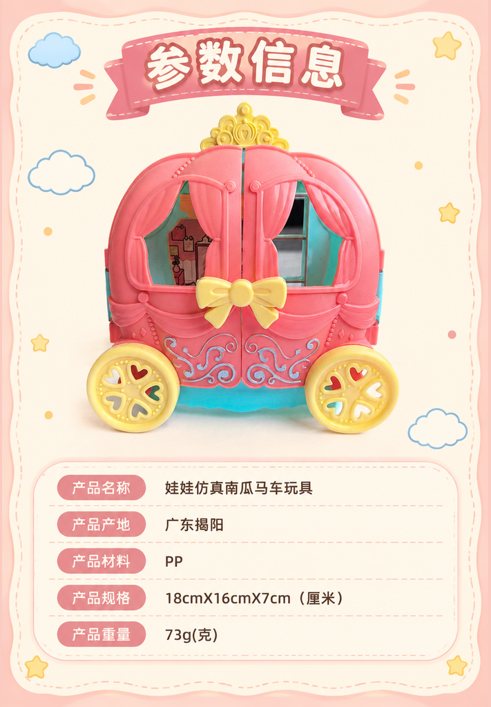 Mini Pumpkin Carriage Doll Toy · Details