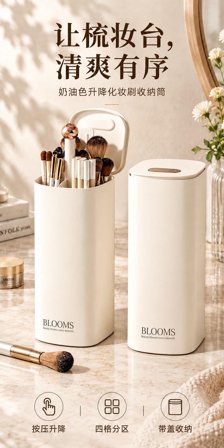 Press-up Makeup Brush Holder