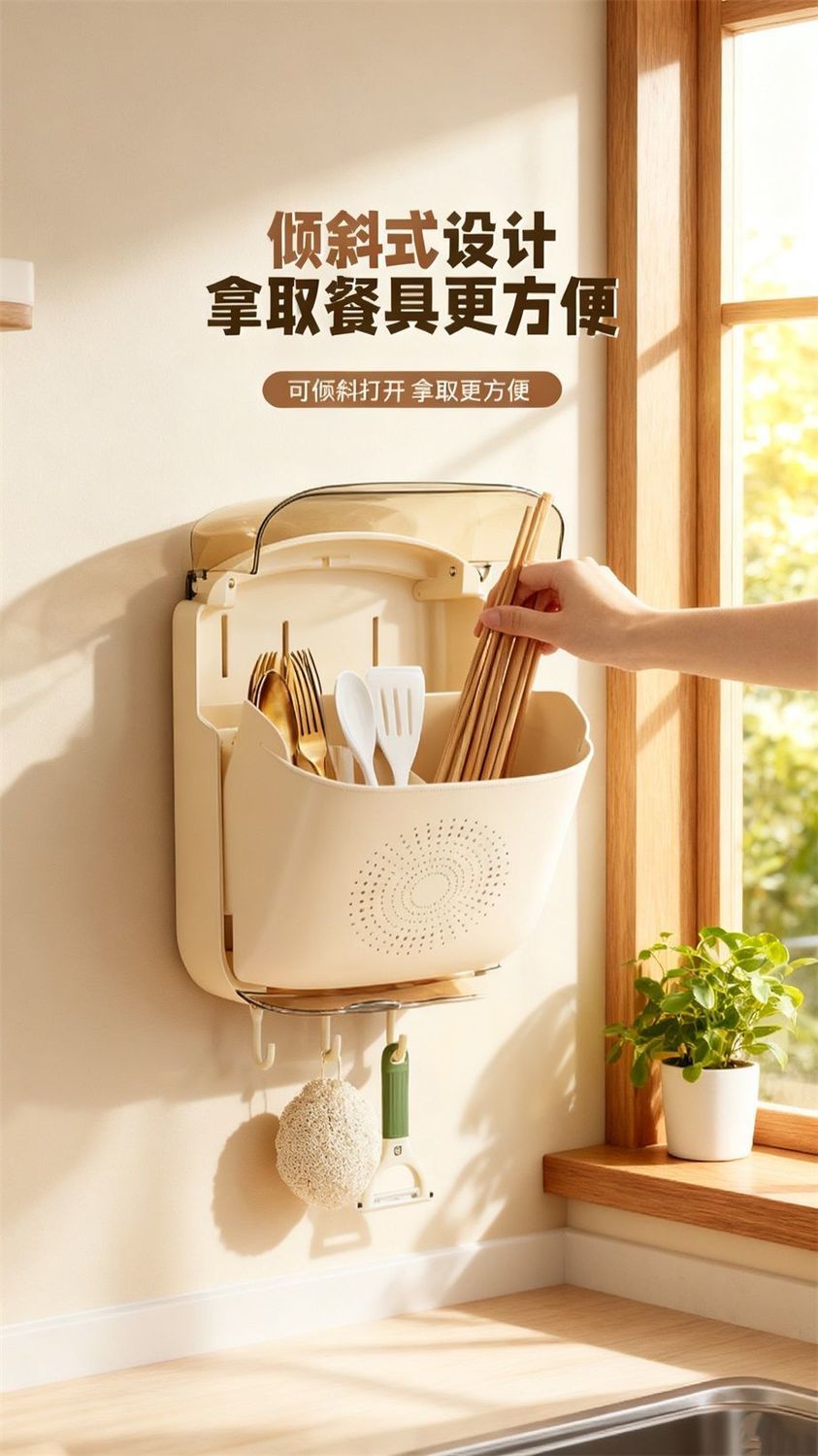 Wall-mounted Kitchen Utensil Holder