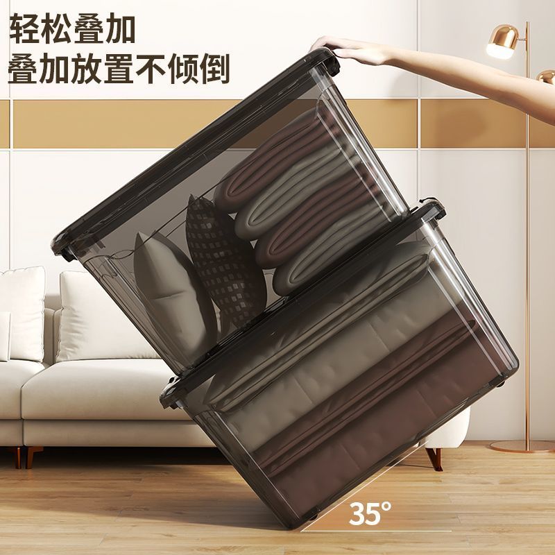 Clear Storage Box with Wheels