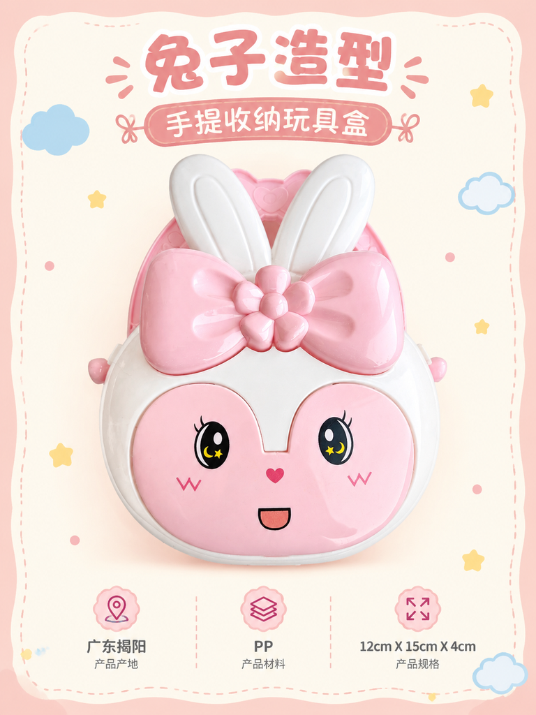 Rabbit Shaped Storage Toy Box · Details